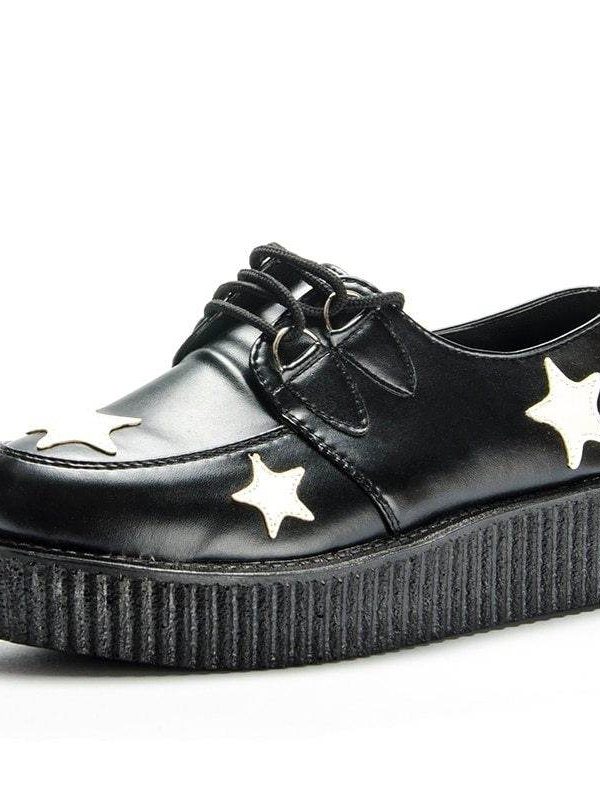 Fujin Brand Star Leather autumn Creepers loafers plus size 35-41 women Shoes ladies platform shoes Women Flats Female