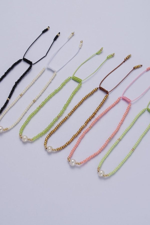 Handmade Pearl Glass Beads Knotted Adjustable Bracelet | WA-1258 - WA-1264 Clearance Pricing
